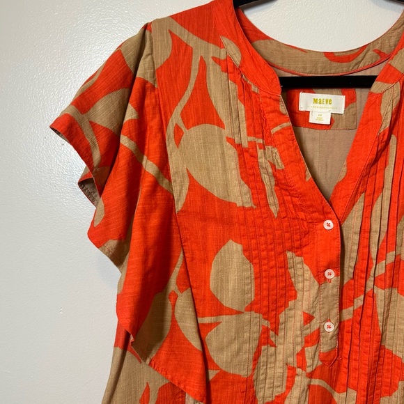 Plus Size Anthropologie Maeve Cassandra Pleated Ruffle Floral Maxi Dress - Picture 4 of 8